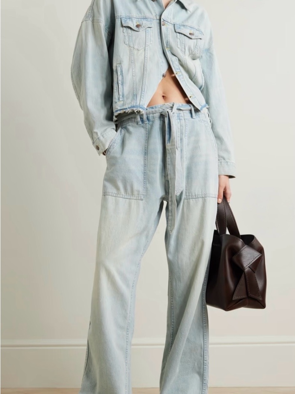 R13 Light Wash High-Rise Wide-Leg Jeans NWT 29